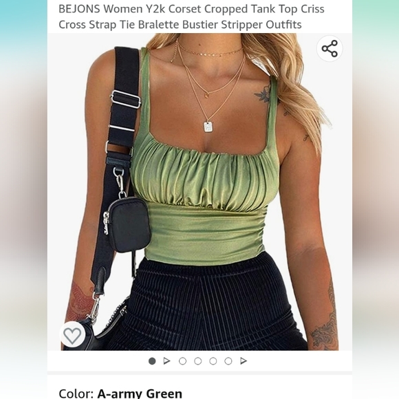 Bejons Tops - COPY - BEJONS women’s corset cropped olive green NWOT